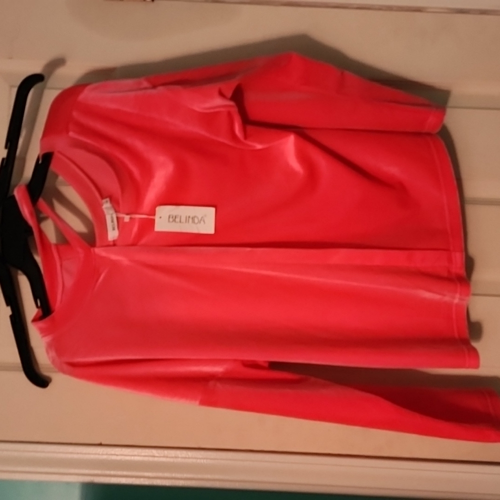 PINK VELOUR TOP LONG SLEEVES